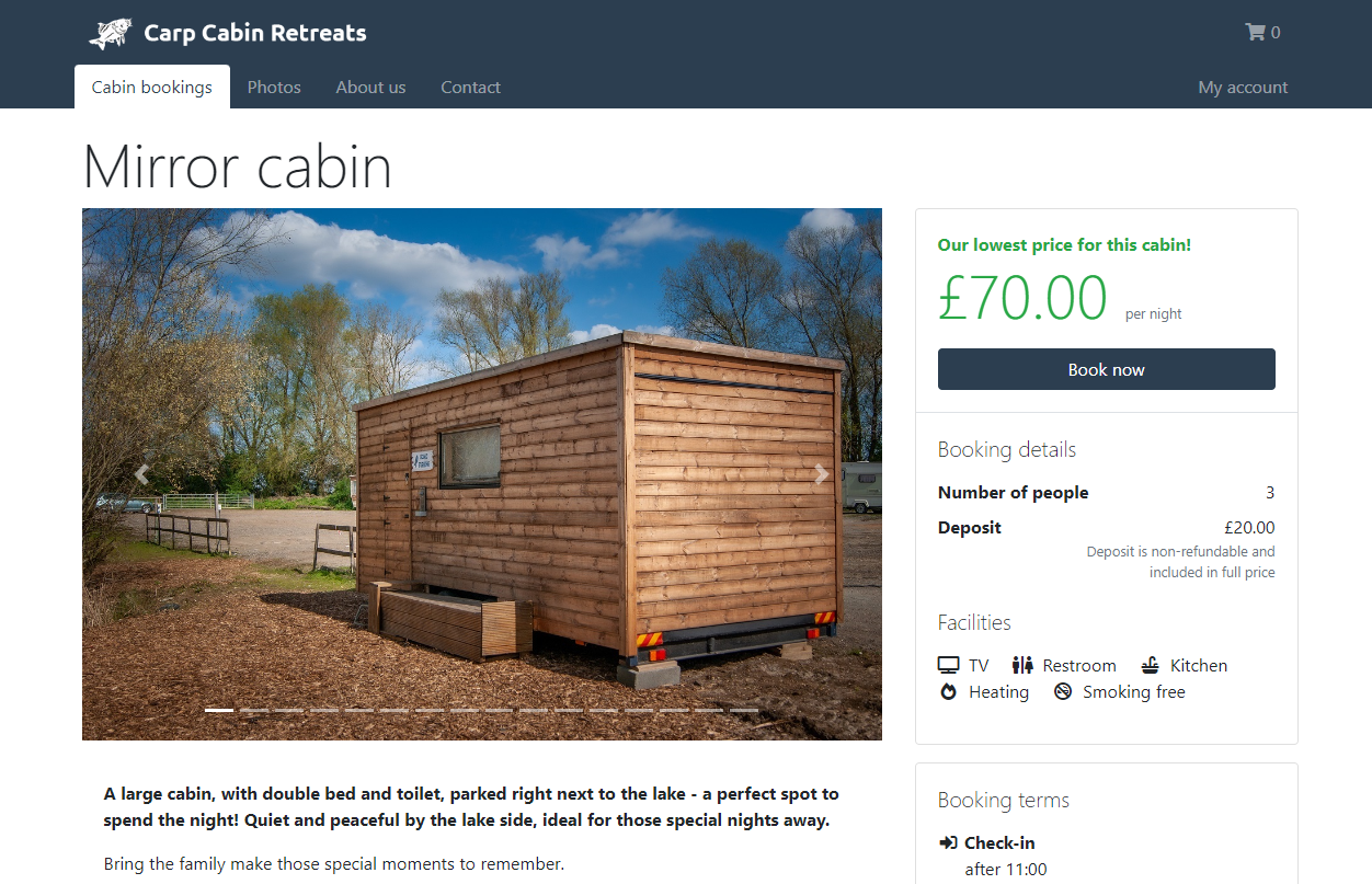 The new Carp Cabin website
